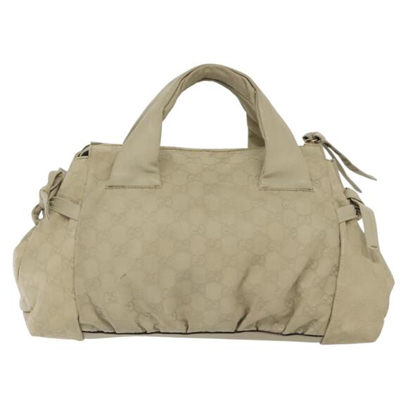 GUCCI GG Canvas Guccissima Hand Bag Leather Ivory Gold - Picture 3 of 16